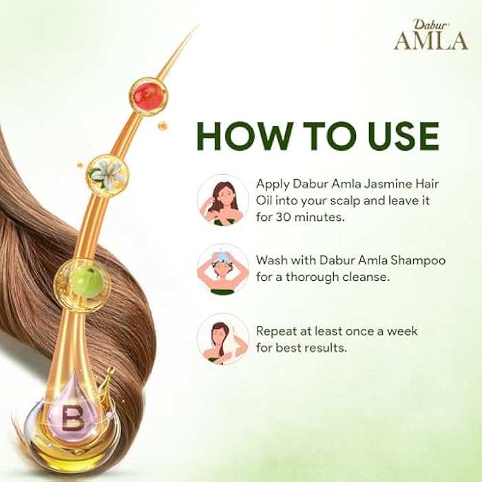 Dabur Amla Jasmine Hair Oil | For Strong, Nourished & Beautiful Shining Colored - 300ml